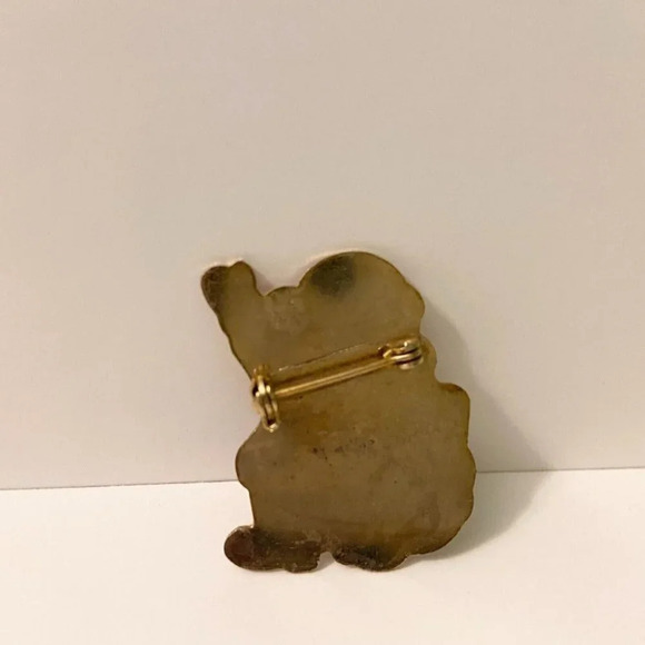 Vintage Santa Claus Pin Red White and Black Enamel Waving Santa Claus Brooch - Picture 5 of 12